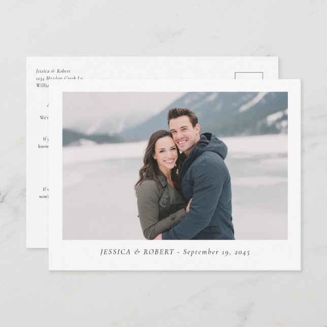 Modern Wedding RSVP Deadline Reminder Postcard (Front/Back)