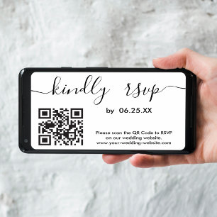 Modern Wedding RSVP Online Website With QR Code Card