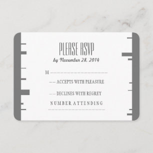 Modern wedding RSVP with birch bark Card