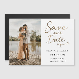 Modern Wedding Save our Date Again Magnetic Magnetic Invitation