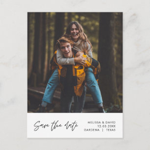 Modern Wedding Save the date, Couple Photo Postcar Postcard