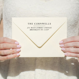 Modern Wedding Save the Date Family Return Address Self-inking Stamp