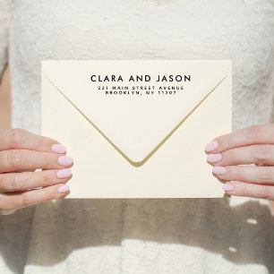 Modern Wedding Save the Date Family Return Address Self-inking Stamp