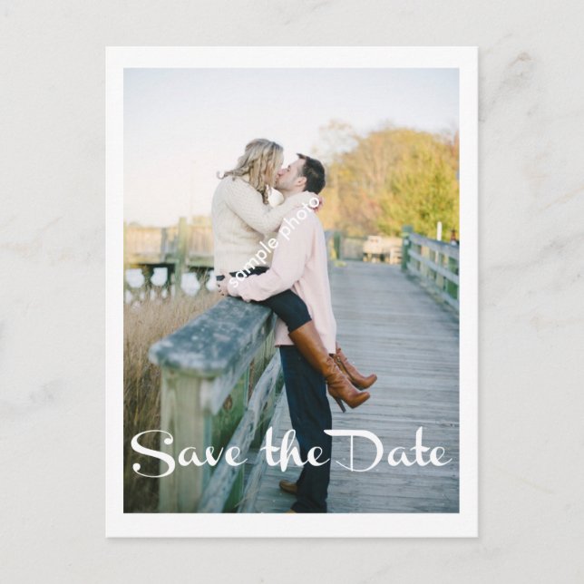 Modern Wedding, Save the Date, Photo Announcement Postcard (Front)