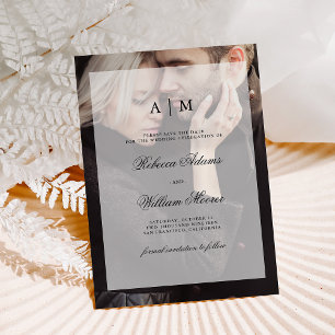 Modern Wedding Save the Date   Photo with Overlay