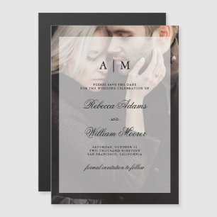 Modern Wedding Save the Date   Photo with Overlay Magnetic Invitation