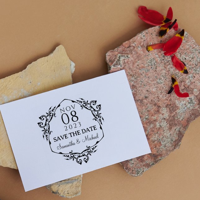 Modern Wedding Save the Date  Rubber Stamp (Creator Uploaded)
