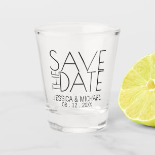 Modern Wedding Save the Date Shot Glass