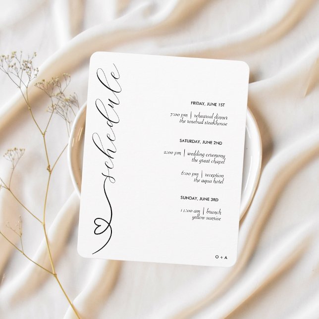 Modern Wedding | Schedule & Details | Black&White Enclosure Card (Creator Uploaded)