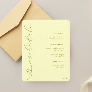 Modern Wedding Schedule & Details Buttr Yellow Enclosure Card