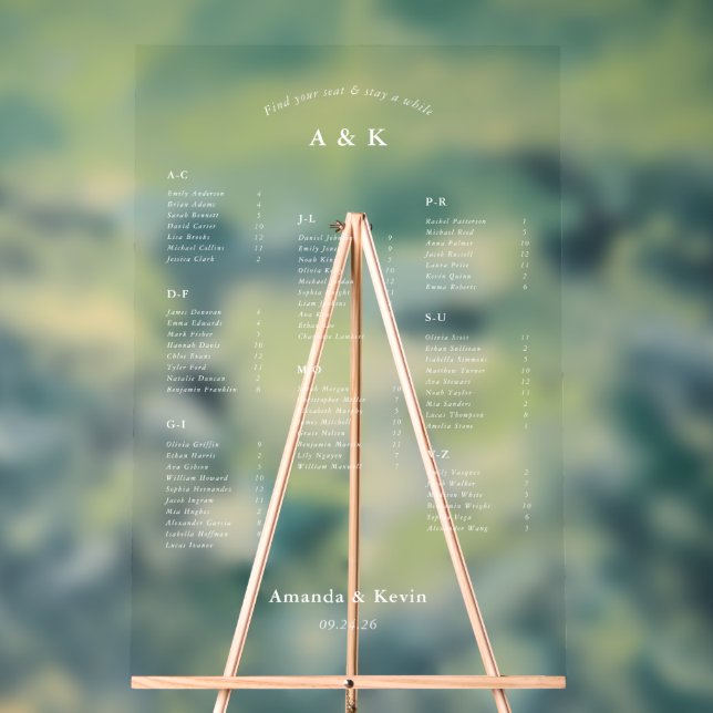Modern Wedding Seating Chart (Neutral)