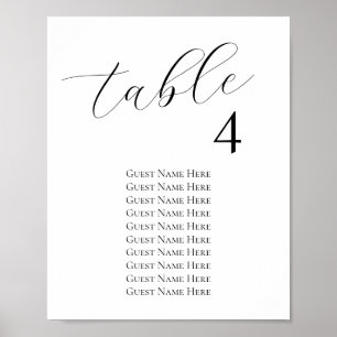 Modern Wedding Seating Chart Any Size
