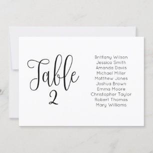 Modern wedding seating chart. Landscape table plan Invitation