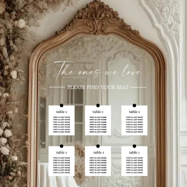 Modern Wedding Seating Chart Mirror Decal (Creator Uploaded)