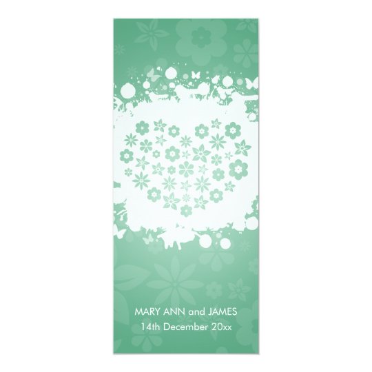 Modern Wedding Secret Garden Mint Card