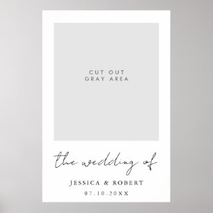 Modern Wedding Selfie Photo Booth Frame Poster
