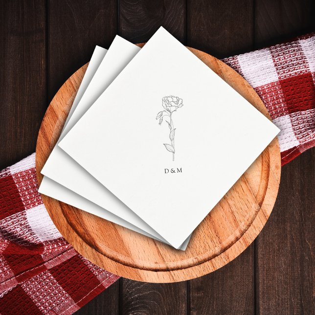 Modern Wedding Shower, Engagement White Minimalist Napkin (Creator Uploaded)