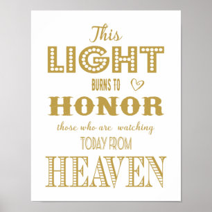 Modern Wedding sign In Memory of loved one print
