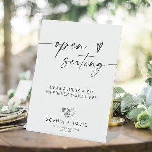 Modern Wedding Signage Open Seating Sign