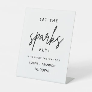 Modern Wedding Sparkler Send Off Pedestal Sign