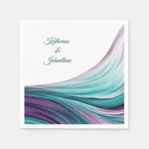 Modern Wedding Table Decor-Purple and Teal- Napkin