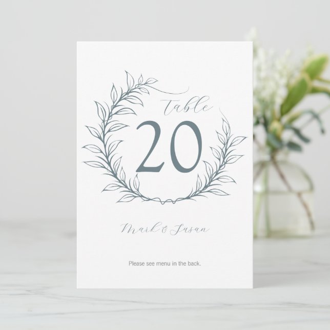 Modern Wedding Table Number & Menu (Standing Front)