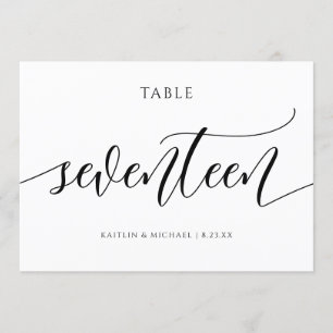 Modern Wedding Table Numbers Calligraphy - 17