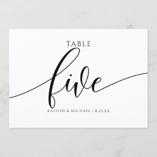 Modern Wedding Table Numbers Calligraphy - 5