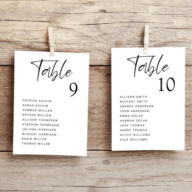 Modern Wedding Table Seating Chart Card (Creator Uploaded)