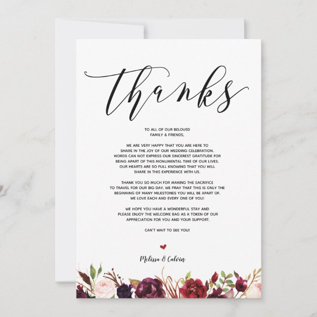 Modern Wedding Thank you card v1 (Front)