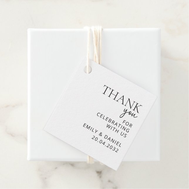 Modern wedding Thank You  Favour Tags (In Situ)
