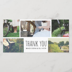 Modern Wedding Thank You Five Photo Collage