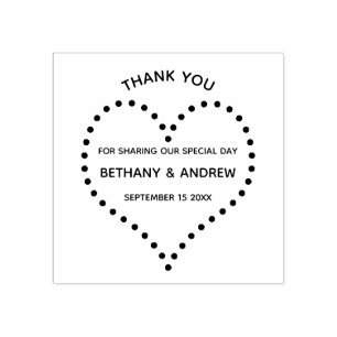 Modern Wedding Thank You Heart Wedding Rubber Stamp