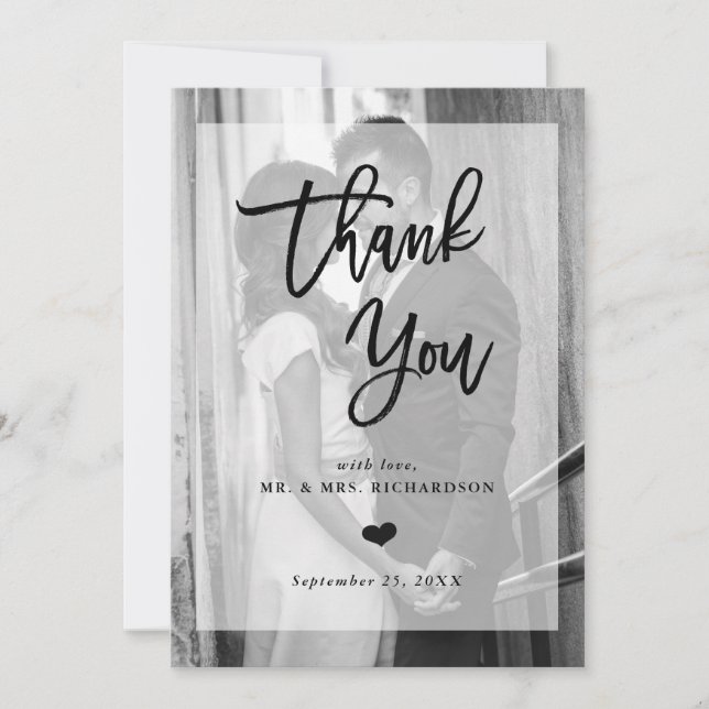 Modern Wedding Thank You | Photo with Overlay (Front)