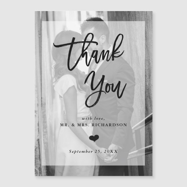 Modern Wedding Thank You | Photo with Overlay (Front)