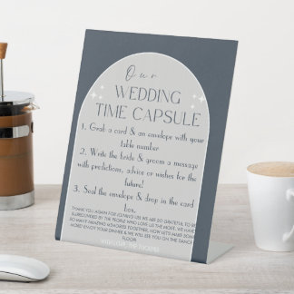 Modern Wedding Time Capsule Pedestal Sign Custom