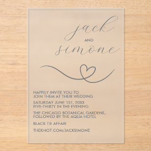Modern Wedding   Trendy Invites   Dark Silver Acrylic Invitations