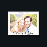 Modern Wedding Typography Forever in Love Photo Canvas Print<br><div class="desc">Modern Wedding Typography Forever in Love Photo Canvas Print. Remember your wedding, anniversary, or special day for years to come with this canvas customised with your photo and our elegant typography. Easy to customise with text, fonts, and colours. Created by Zazzle pro designer BK Thompson © exclusively for Cedar and...</div>