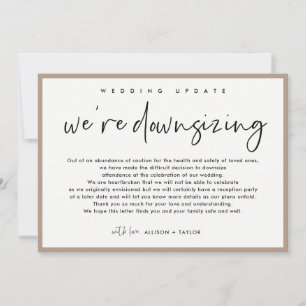 Modern Wedding Update Downsize Photo Announcement