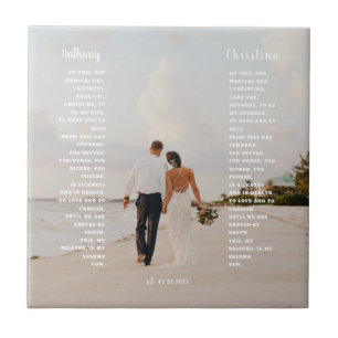 Modern Wedding Vow Art Gift Tile