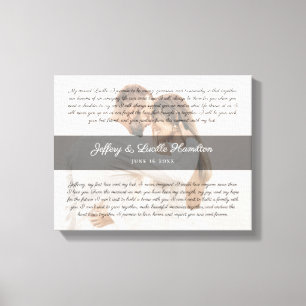 Modern Wedding Vow Art Marriage Anniversary Photo Canvas Print