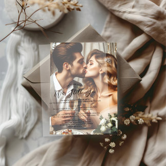 Modern Wedding Vow Renewal Anniversary Party Vellum Invitations