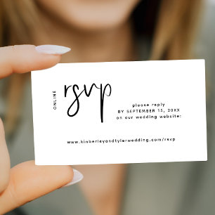 Modern wedding website online rsvp enclosure card