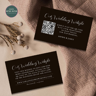 Modern Wedding Website QR Code RSVP Enclosure Card
