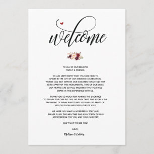 Modern Wedding Welcome and Itinerary card v3