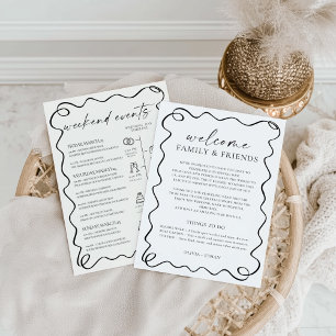  Modern Wedding Welcome Bag Letter & Timeline Card