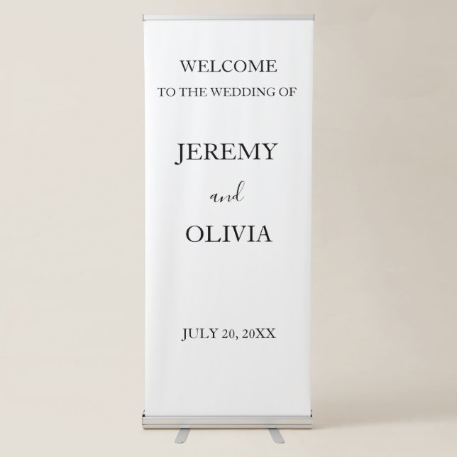 Modern Wedding Welcome Ceremony Boho Party Retractable Banner (Front)