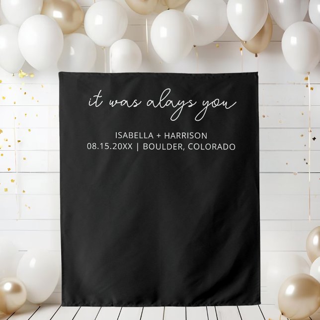 Modern Wedding Welcome Custom Boho Wedding Party Tapestry (Creator Uploaded)