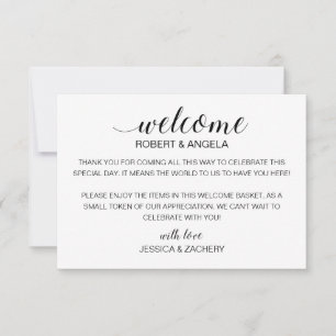 Modern Wedding Welcome Gift Bag Basket With Names