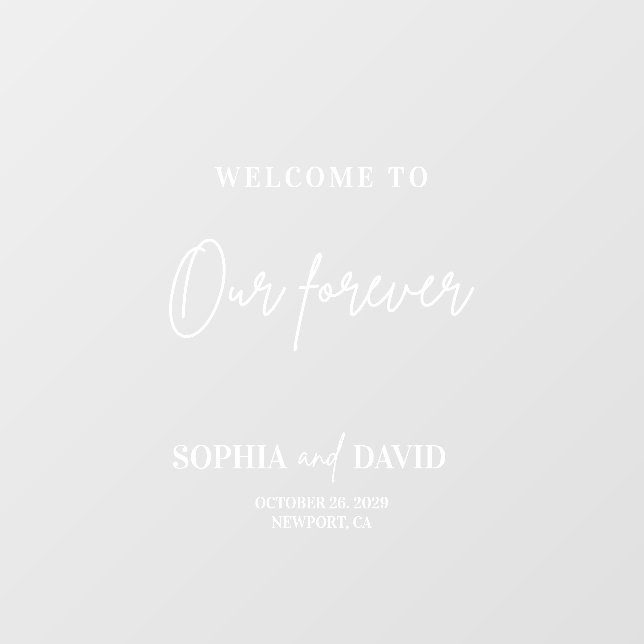 Modern Wedding Welcome Mirror Decal Sign Script (Sheet)